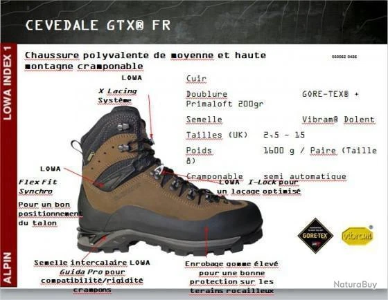LOWA CEVEDALE PRO GTX / MARRON : GORETEX Vibram (ideal Chasse, Randonnée, Outdoor....) 3 LOWA CEVEDALE PRO GTX / MARRON : GORETEX Vibram (ideal Chasse, Randonnée, Outdoor....) – Image 3