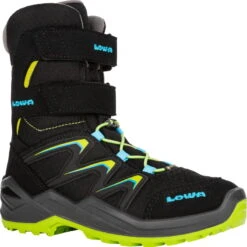 LOWA Chaussures Enfant - Maddox Warm GTX Hi Junior - Noir/lime (Pointure 25-35)