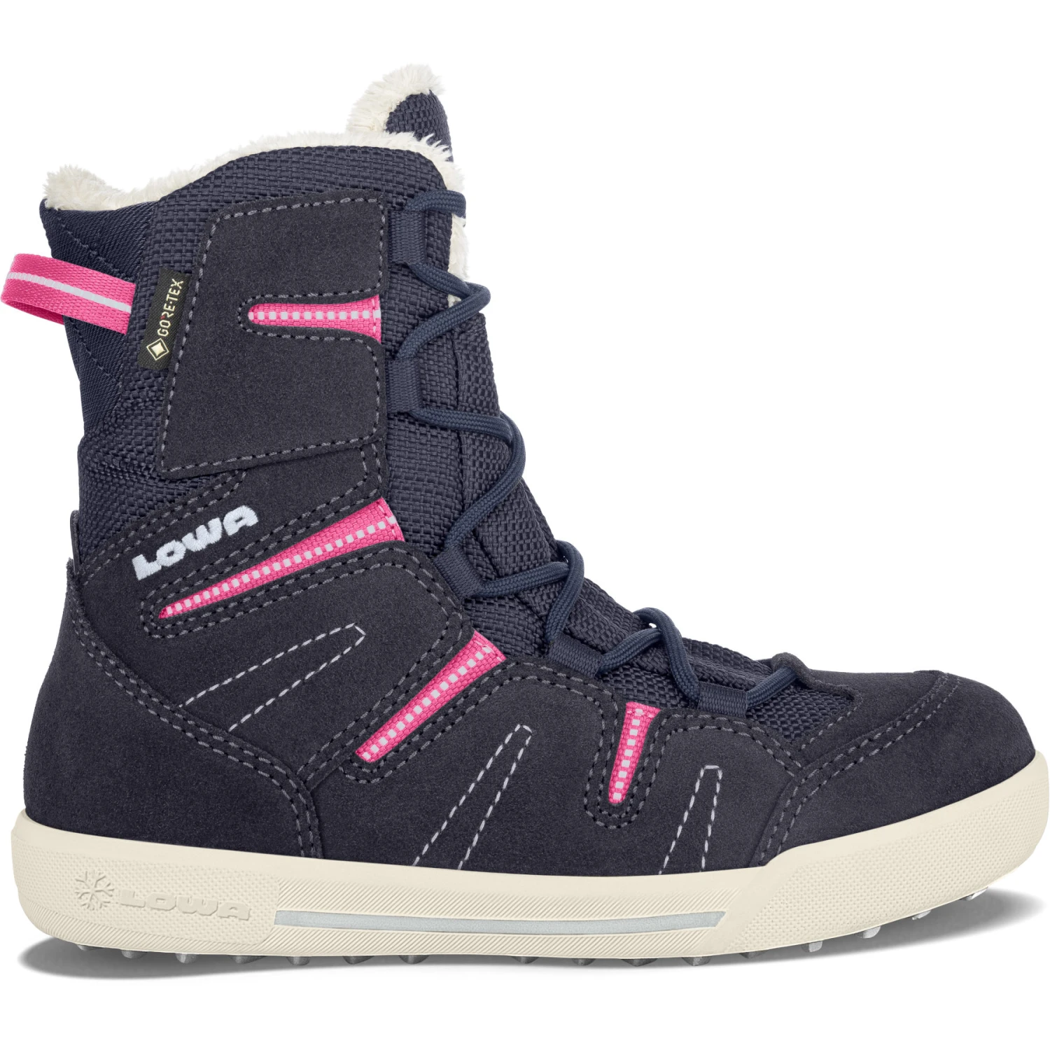 LOWA Lucy GTX Kids Winter Boots (Size 36-40) - Navy/fuchsia 1 LOWA Lucy GTX Kids Winter Boots (Size 36-40) - Navy/fuchsia